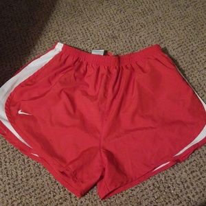 Red nike shorts